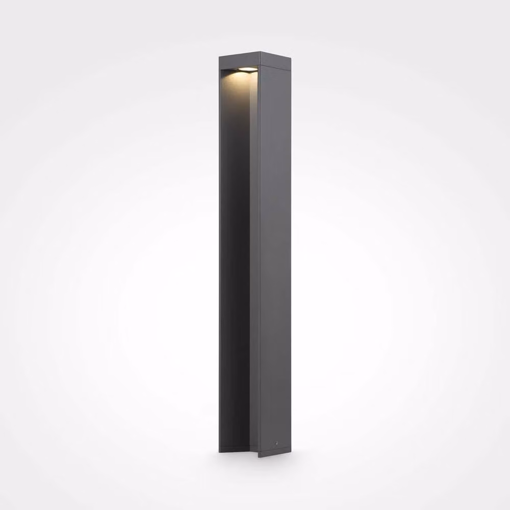 Lampione Per Esterno Moderno Alluminio Grigio Luce Led 9W Ip54