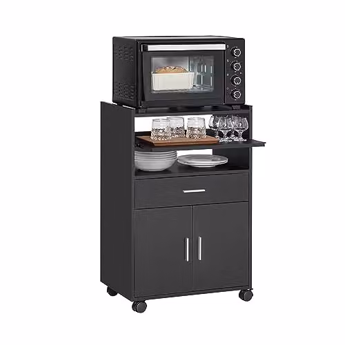 SoBuy Mobiletto Cucina con freni & piano estraibile, 59x92x40 cm, cucina
