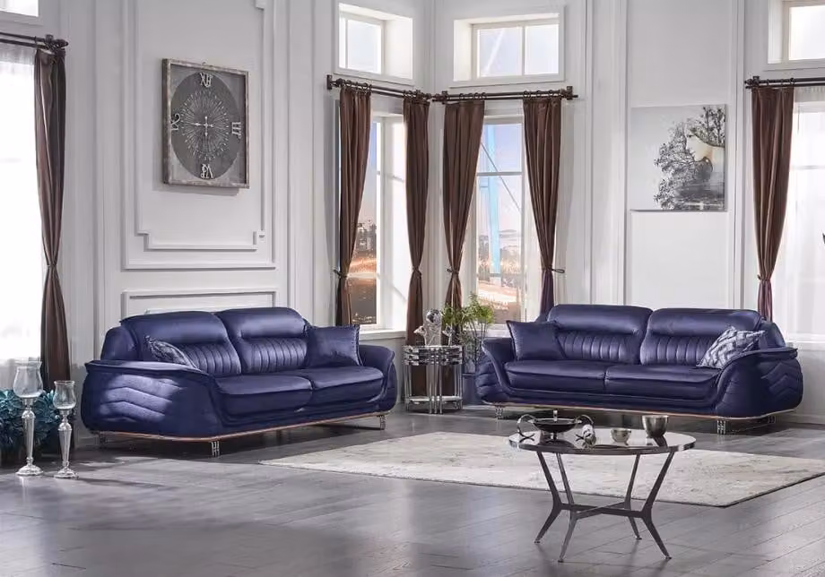 Luxuriöse 2x Sofa Dreisitzer Couch Wohnzimmer Textil Polstermöbel Couchen