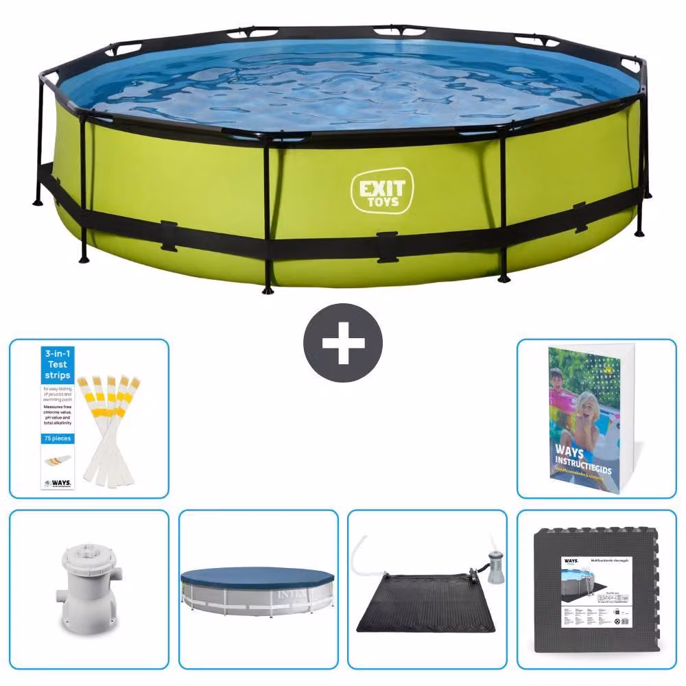 Piscina gonfiabile rettangolare - 360x76 cm - Set da 5 pezzi - Modello S195