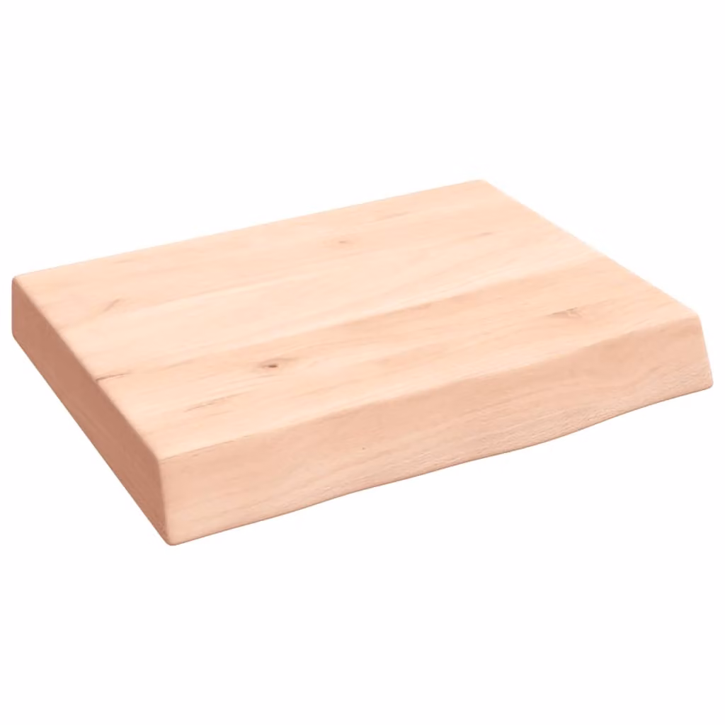 Piano Bagno 40x30x(2-6) cm in Legno Massello Non Trattato