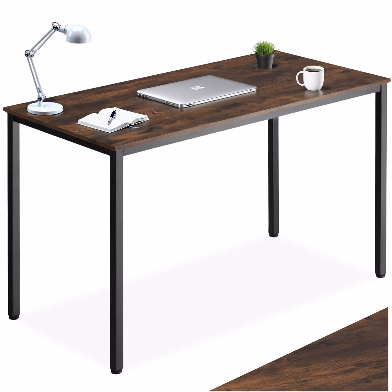 Scrivania da scrittura TecTake GmbH in stile industriale, colore marrone, L: 120 cm, P: 60 cm, H: 75,5 cm – 1