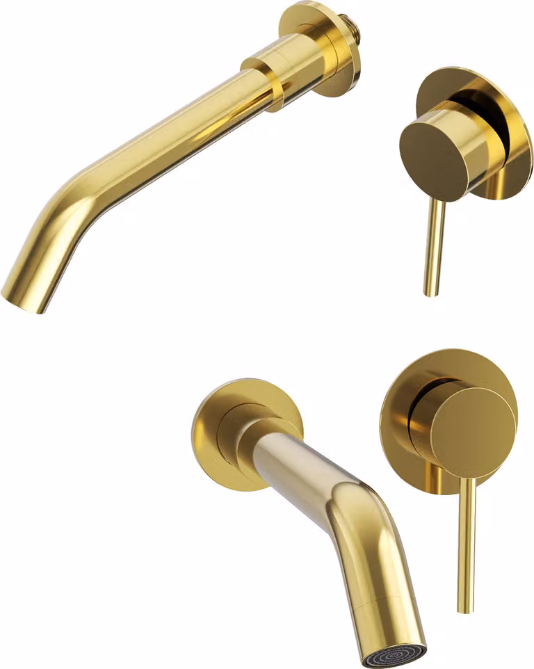 Granitan - Miscelatore per lavabo - Rubinetto da bagno - Incasso - Ottone - Oro - Rubinetto per lavabo - KIVO GOLD