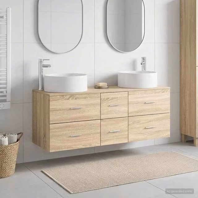 Set di mobili per il bagno 3 pz Rovere Sonoma 3405957