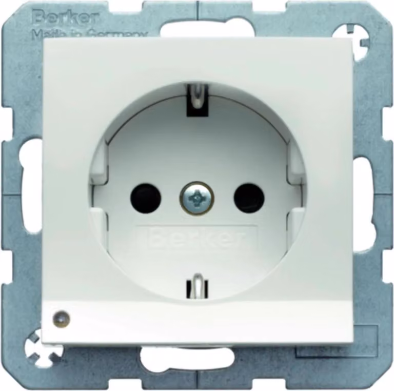 Berker 41098989 Presa di corrente con luce di orientamento LED S1 bianco polare lucido
