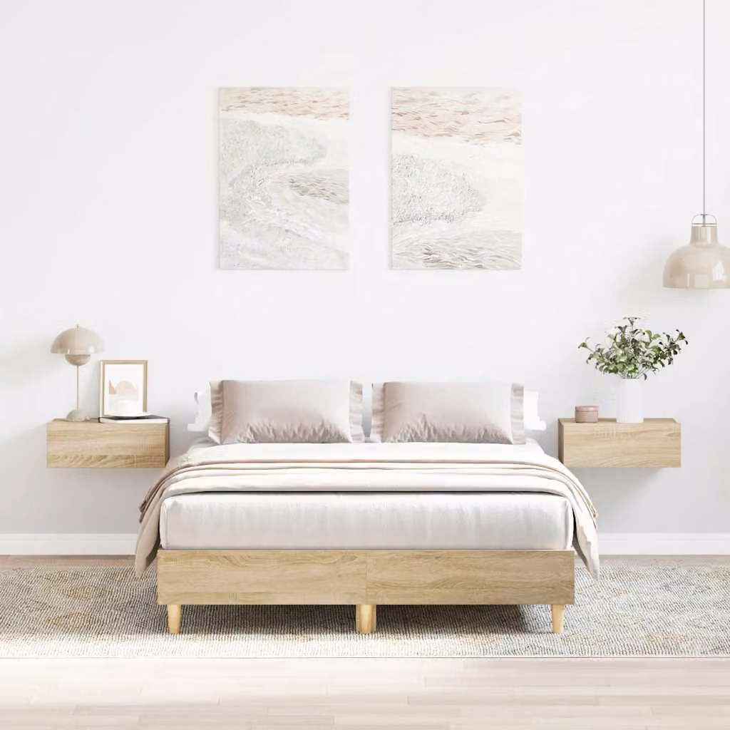 Giroletto vidaXL in Rovere Sonoma e Truciolato, L/P/H: 140 x 190 x 25 cm