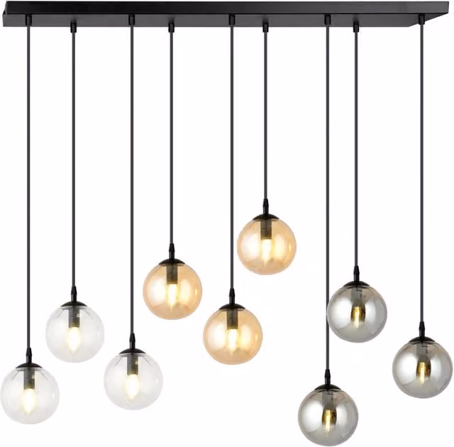 Lampadario Emibig Cosmo 9 luci E14 nero multicolor
