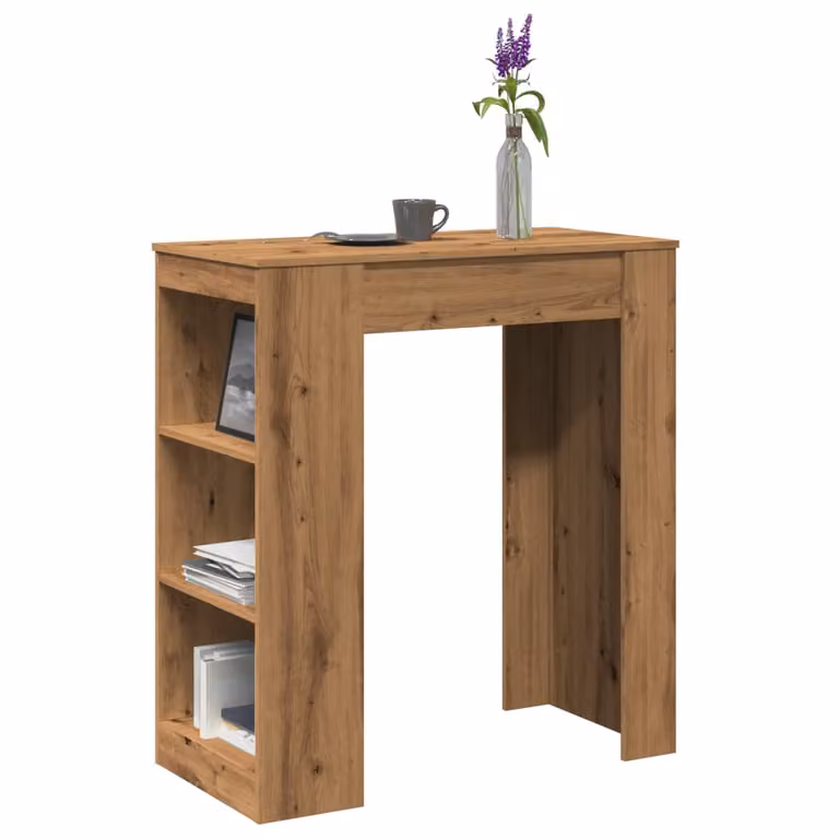 vidaXL Tavolo Bar Moderno con Rastrelliera in Colore Marrone, L/P/H: 95 x 47 x 103,5 cm