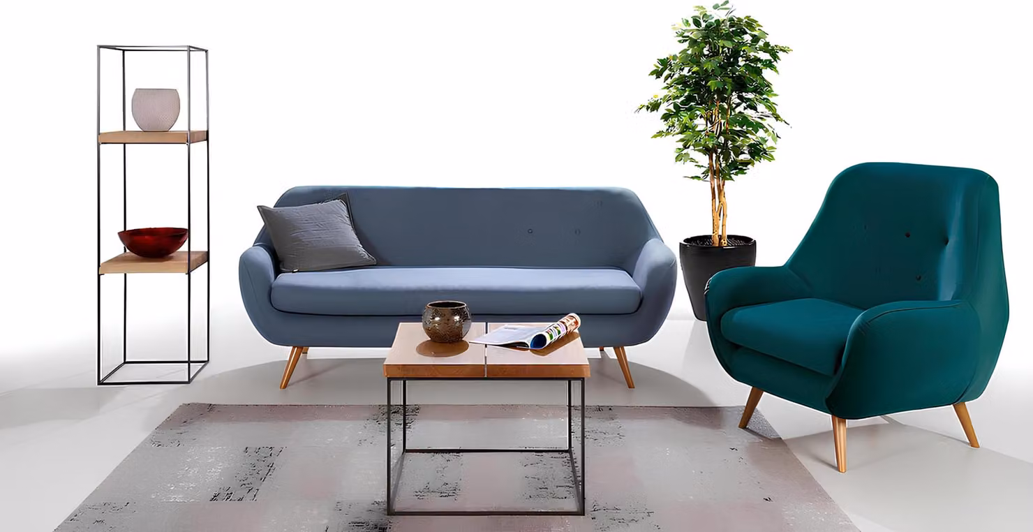 Sofagarnitur 2+1Sitzer Design Polster Modern Textil Stoff Sofas Couch Garnituren