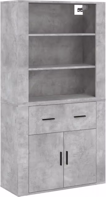 Credenza | Madia | Buffet da pranzo | Armadio da pranzo Grigio Cemento in Legno Multistrato