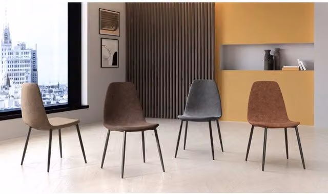 Set di 4 Sedie in similpelle Brigitte 44cm X 50cm H 84cm Stones