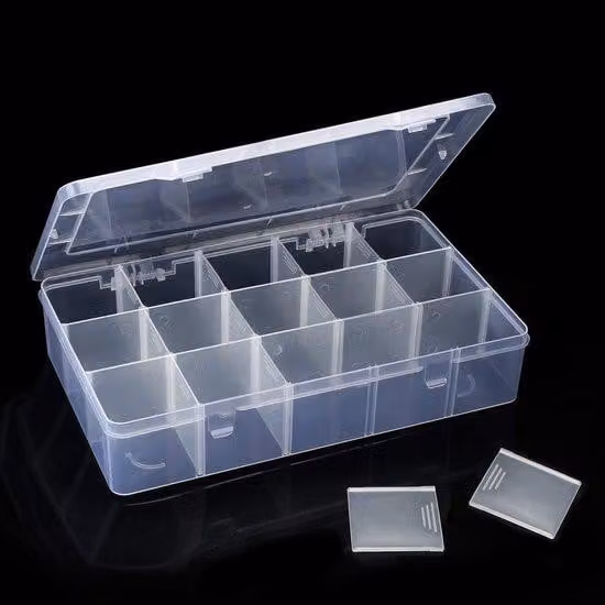 Contenitore trasparente Ibbenzoa® con 15 scomparti regolabili, realizzato in PP resistente, dimensioni 27,5 x 16 x 5,5 cm – Organizzatore per gioielli e piccoli oggetti