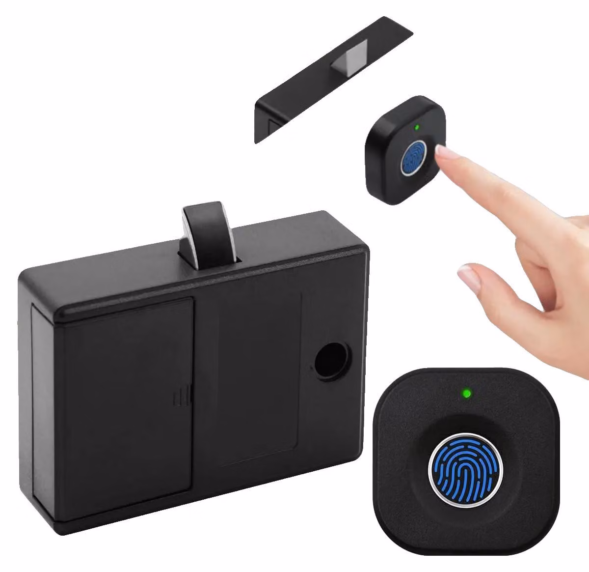Serratura per armadio con lettore di impronte digitali, in ABS e lega di zinco, capacità di 20 impronte digitali, chiave di emergenza USB, alimentazione a 3 batterie AAA, tempo di sblocco di 0,5 secondi