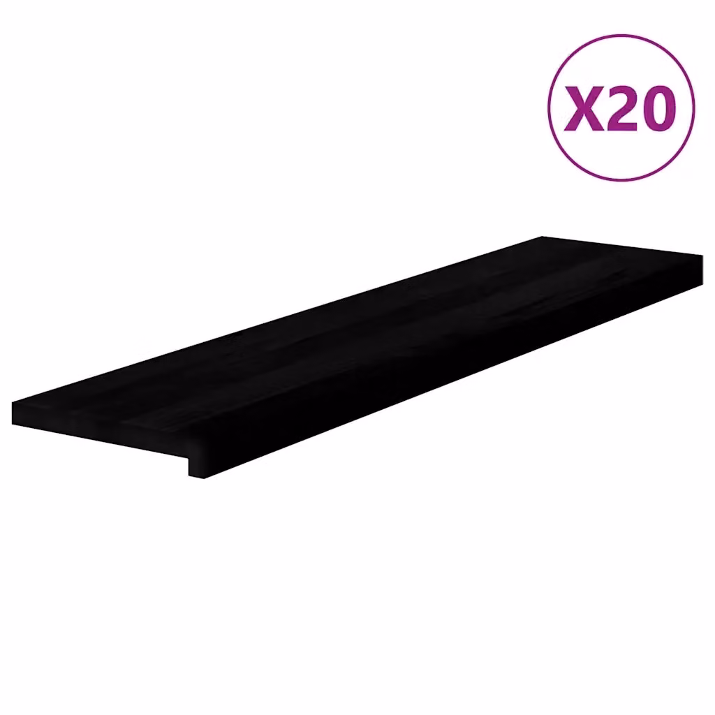 Set di 20 gradini in legno massello di rovere marrone scuro vidaXL L: 110 cm, P: 30 cm, H: 2 cm – 2