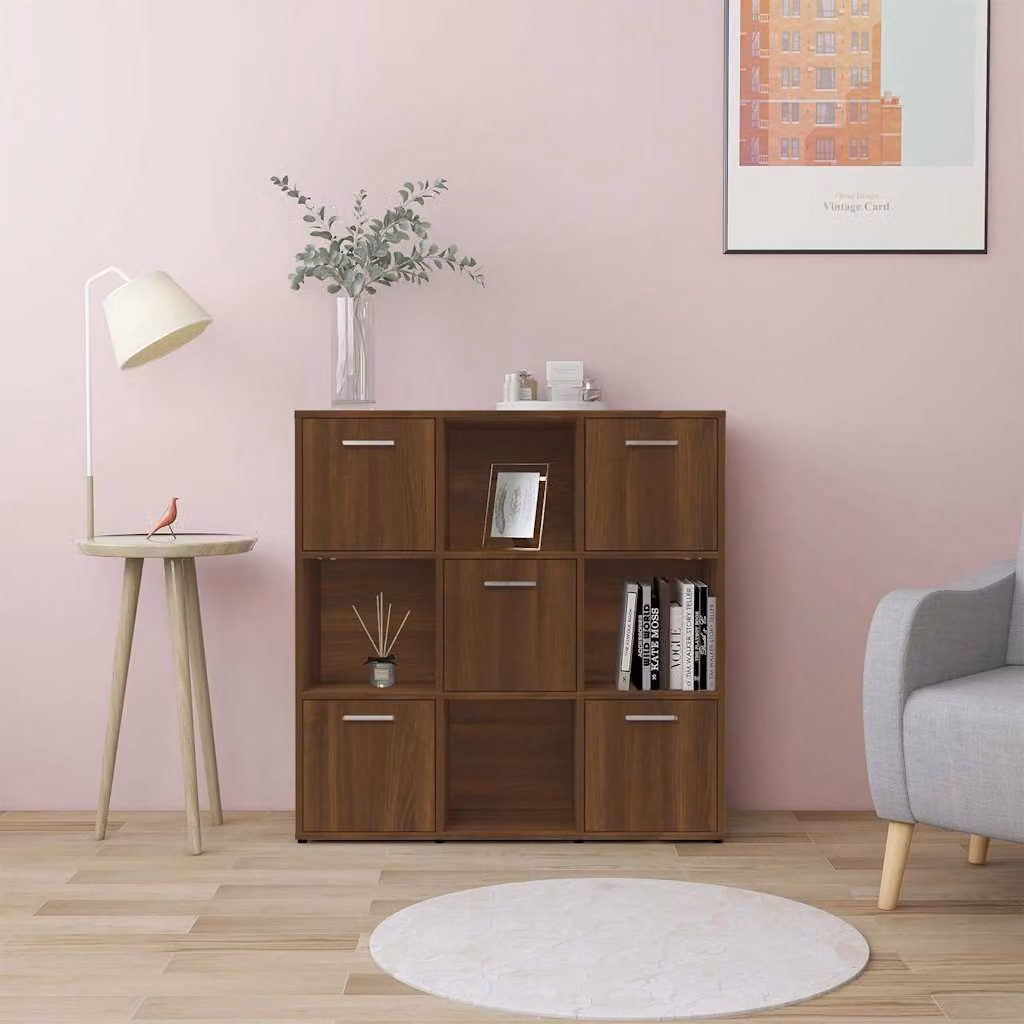 Libreria moderna vidaXL in legno marrone con pannello posteriore L 90 cm x P 30 cm x H 90 cm