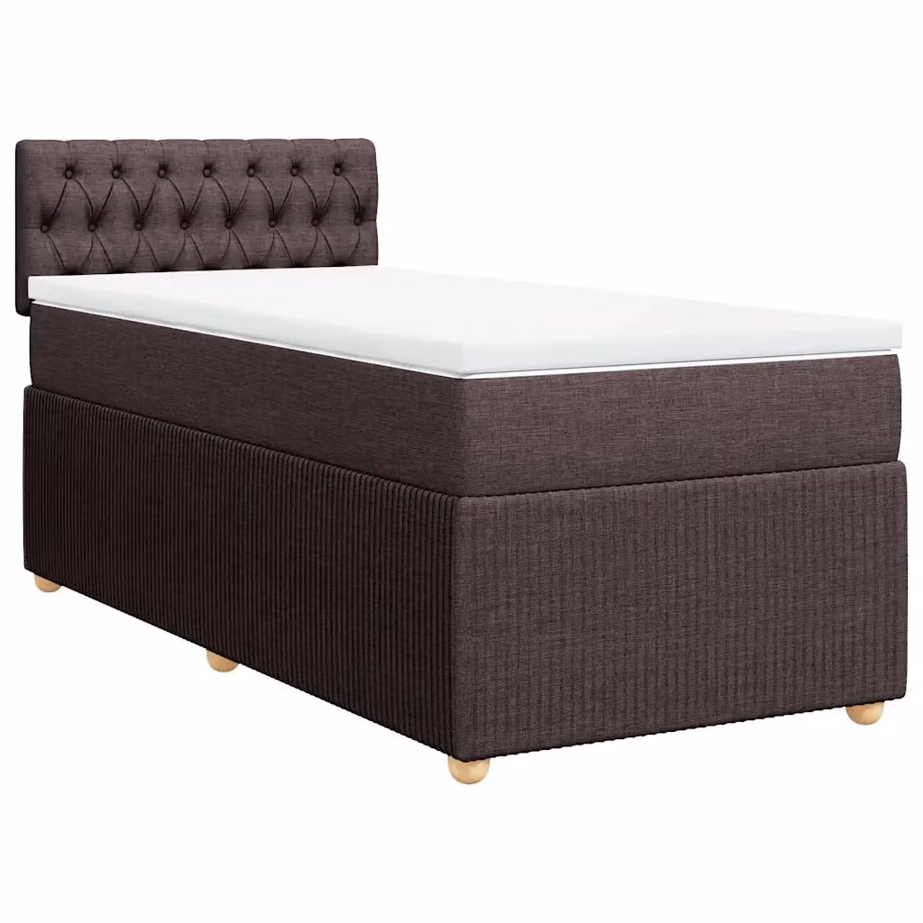 Letto Ibrido vidaXL con Giroletto a Molle e Materasso, Marrone e Bianco, L 90 x P 200 cm – 2