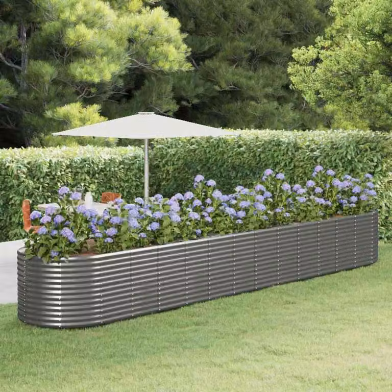 Letto da giardino rialzato vidaXL in acciaio corten grigio L: 554 cm, P: 100 cm, H: 68 cm