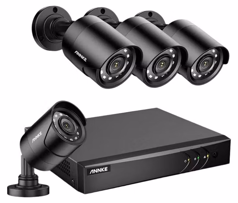 Sistema di videosorveglianza - 8 canali - 5MP - 4 telecamere - Visione notturna - Per uso esterno