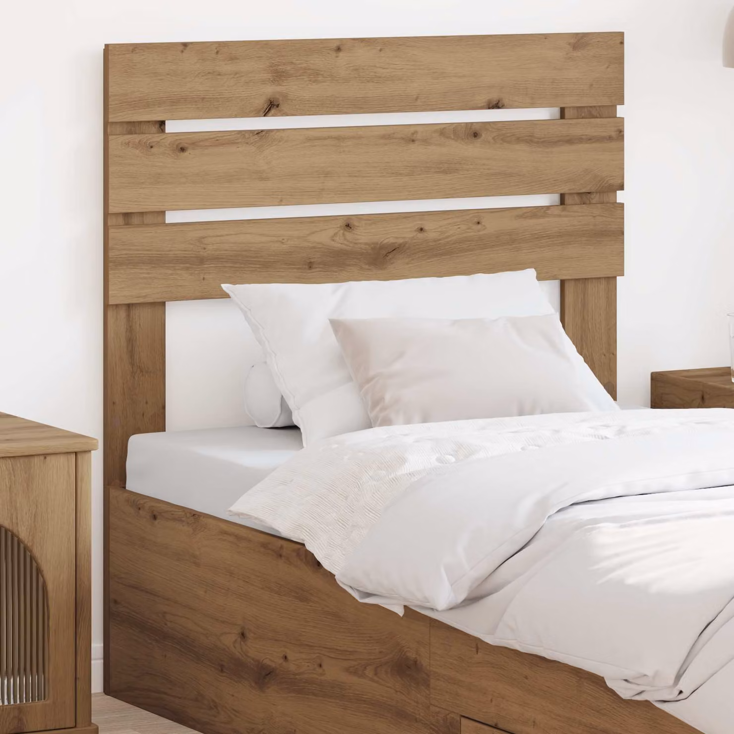Testiera per letto vidaXL in legno ingegnerizzato Rovere, colore marrone opaco