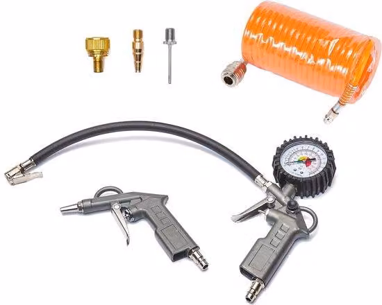 Tubo flessibile in PVC da 10 m con raccordo rapido per compressore