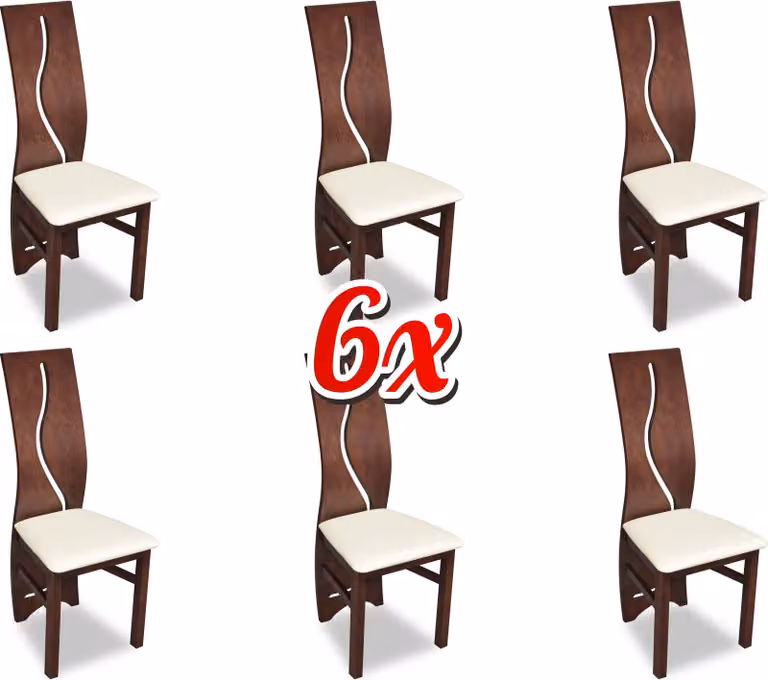 Garnitur 6x Gruppen Holz Sessel Lehn Stuhl Set Gruppe Stühle Hotel Polster
