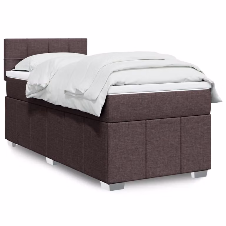 Maison Exclusive - Letto boxspring con materasso marrone scuro 100x200 cm tessuto
