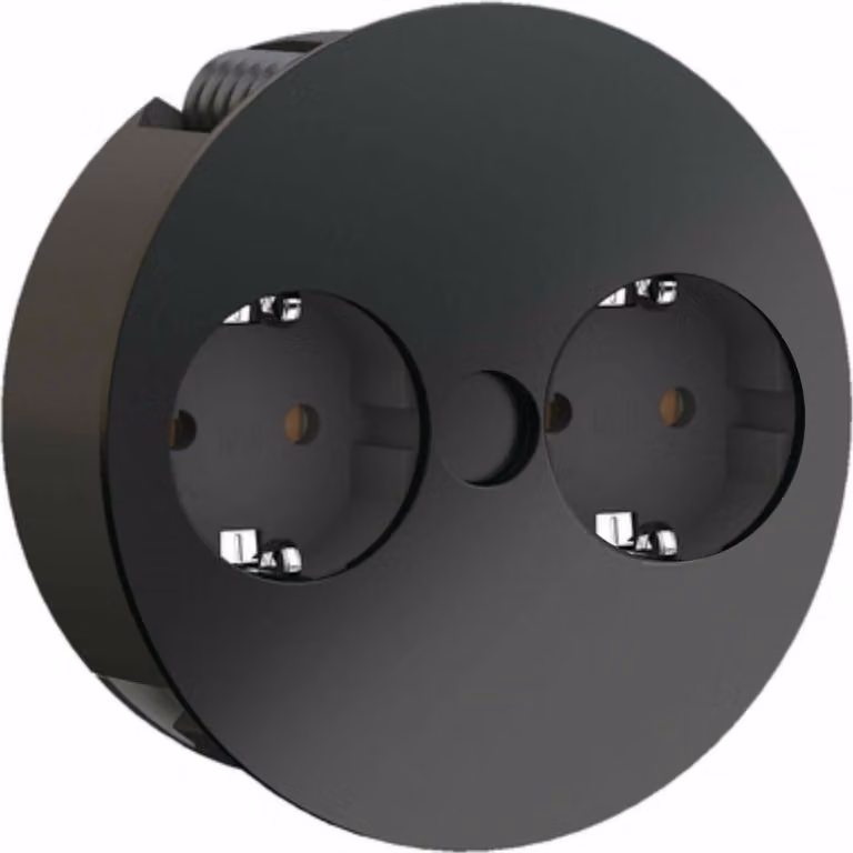 BACHMANN 931150 BACHMANN TWIST unità di presa, 2 ganci, nero opaco