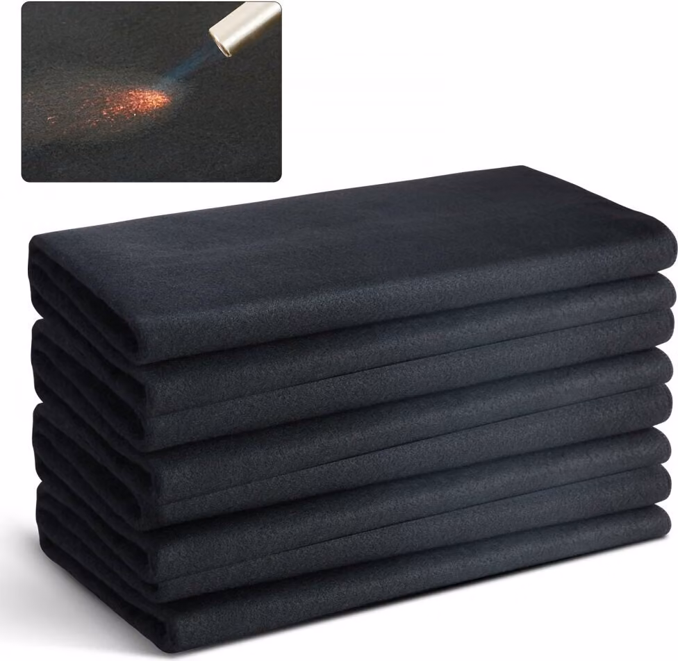 set di 4 coperte per saldatura - Tappeto protettivo resistente al calore 950 x 910 x 3 mm - Tessuto di protezione termica resistente al calore - Tappeto di protezione termica in fibra di carbonio - Coperta antincendio in fibra di carbonio - Sottostrato ig