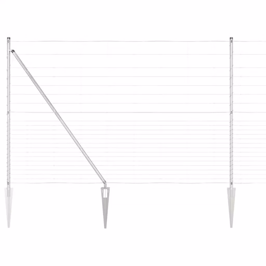 Palo per recinzione rettangolare VIDAXL in acciaio zincato argento, H: 160 cm, L: 2,5 cm – 2