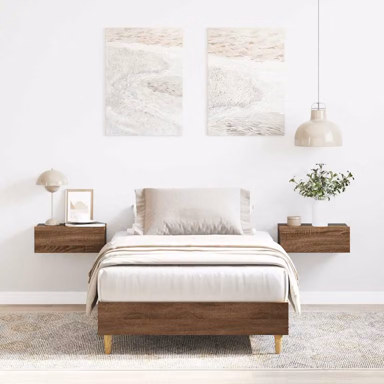 vidaXL Giroletto senza Materasso in Rovere Marrone con Doghe in Legno L: 190 cm, P: 75 cm, H: 25 cm