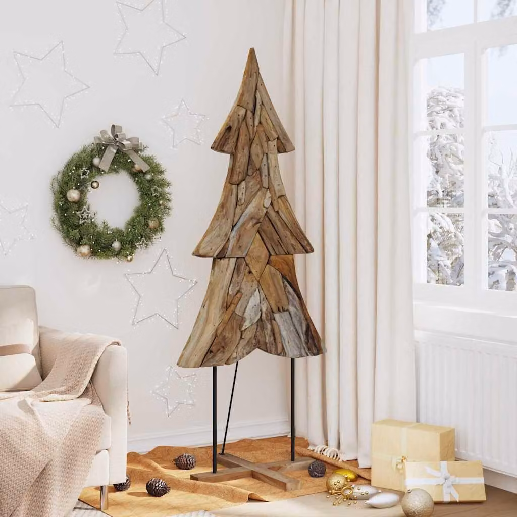 Maison Exclusive - Albero di Natale con supporto, color marrone, 181,5 cm, in legno massello di teak