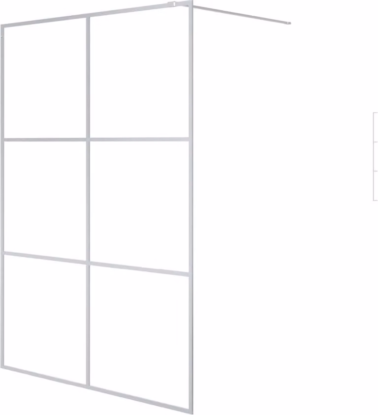 Parete Doccia Walk in Argento 140x195 cm Vetro Trasparente ESG