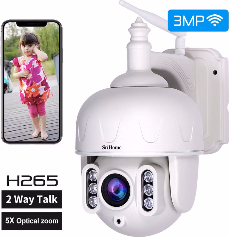 Telecamera IP PTZ Full HD Dome Monitor per esterni con altoparlante Videosorveglianza wireless CCTV Norme USA