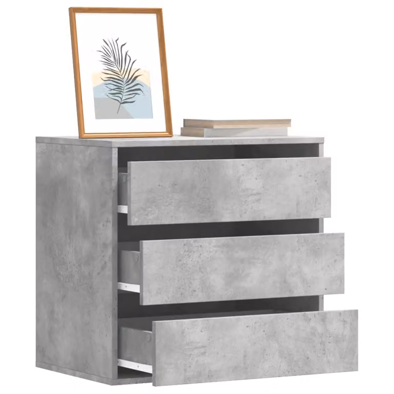 Cassettiera da angolo vidaXL in legno multistrato, colore grigio, L 60 cm x P 41 cm x H 58 cm