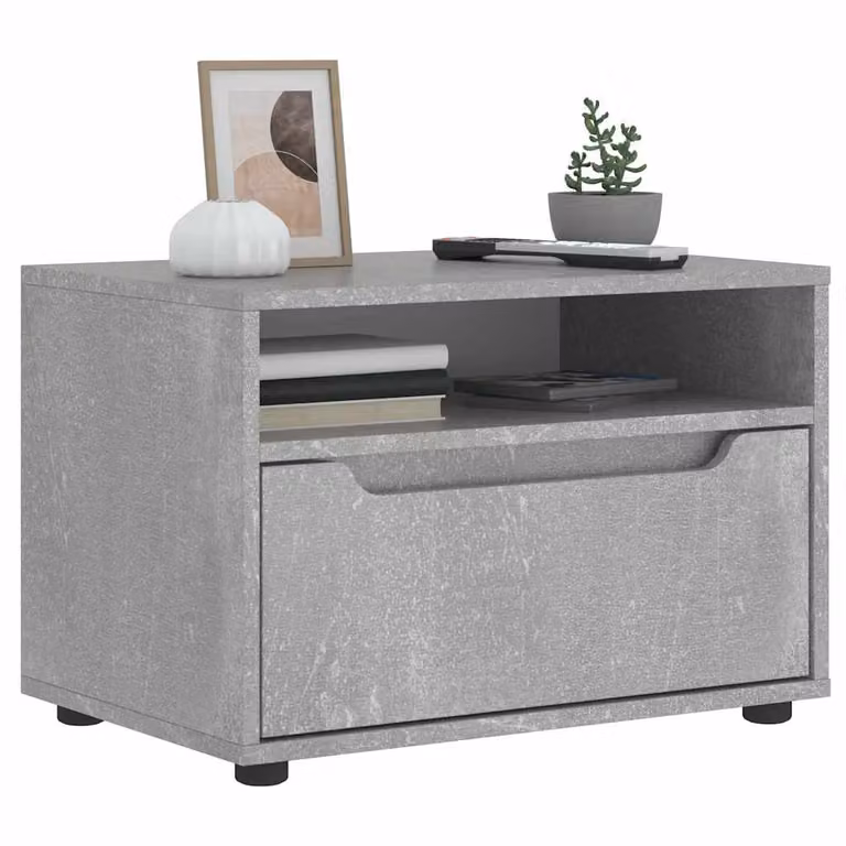 Mobile TV vidaXL VISNES in legno multistrato e MDF, Grigio Cemento, L 60 cm x P 40 cm x H 38 cm