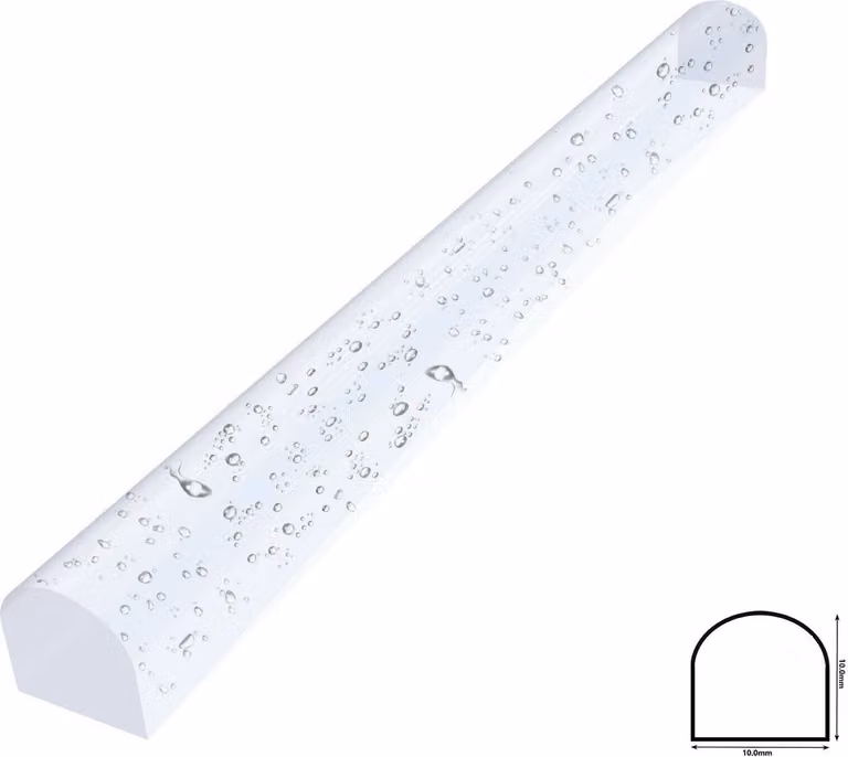 Paraspruzzi in acrilico 10×10mm 160cm Profilo paraspruzzi Soglia doccia Deviazione dell'acqua