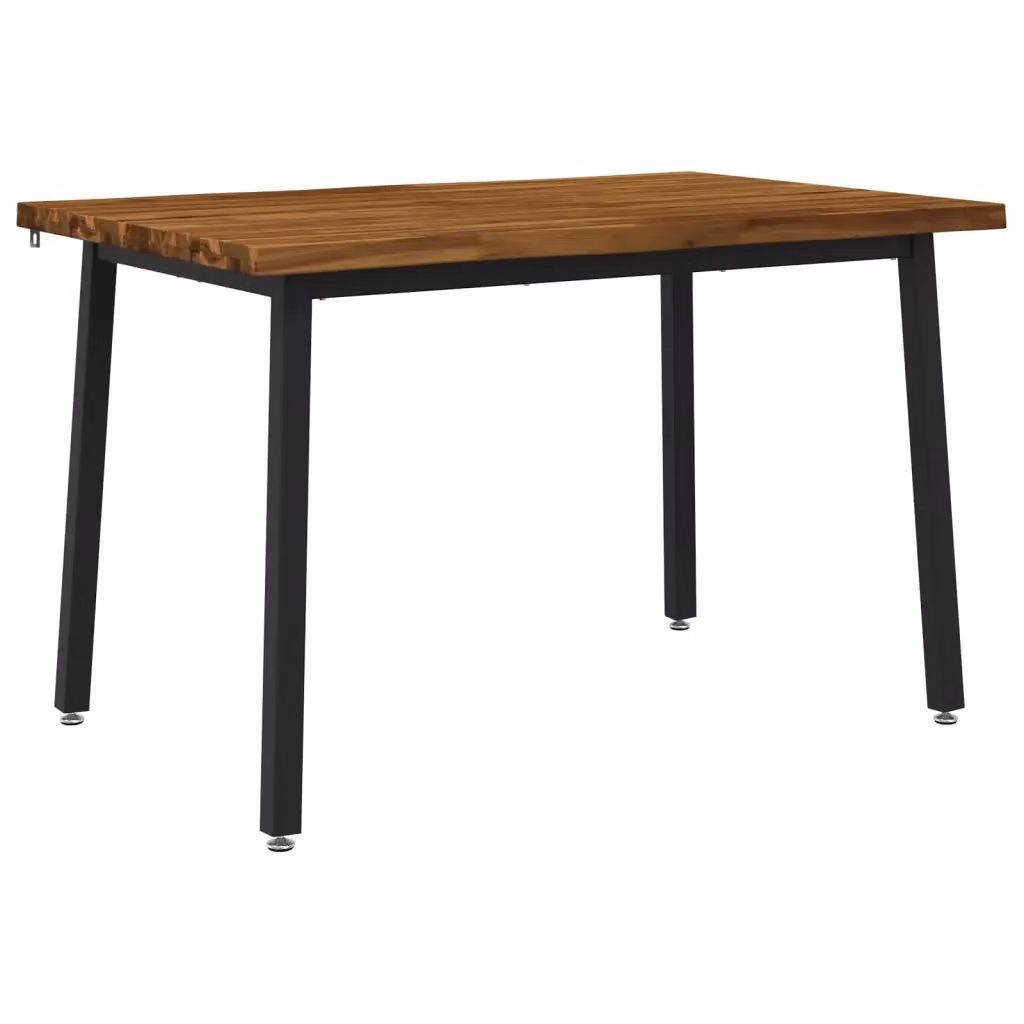 Tavolo da pranzo rettangolare moderno vidaXL in legno di acacia naturale e nero L: 120 cm, P: 80 cm, H: 75 cm – 2