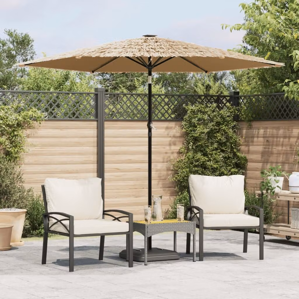 Maison Exclusive - Ombrellone con luci LED e palo in acciaio, color marrone, dimensioni 268x268x226 cm
