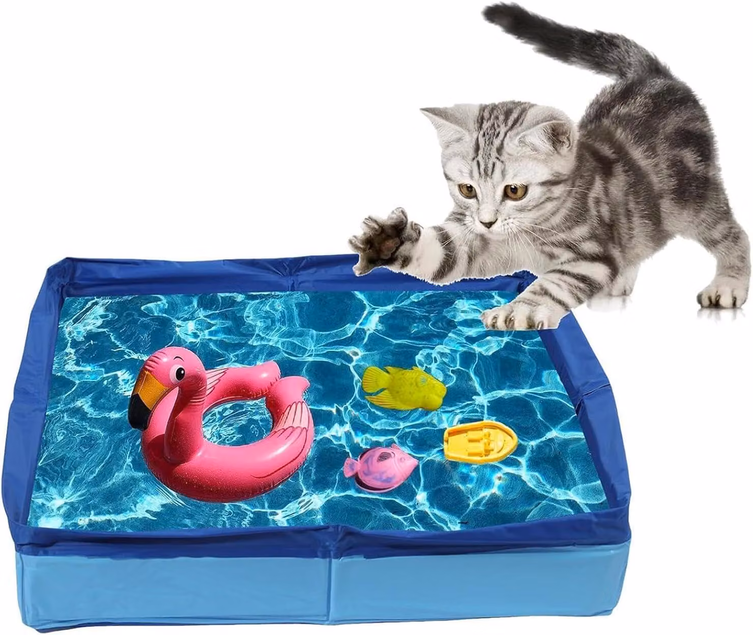 Vaschetta gonfiabile quadrata per cani, pieghevole e realizzata in PVC. Vaschetta da bagno antiscivolo, senza bisogno di gonfiaggio, ideale per cuccioli e animali domestici, da utilizzare in casa, in giardino o all'aperto