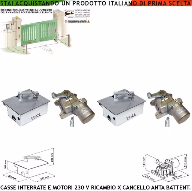 Motore per cancello Securvera in acciaio zincato argento con casse fondazione autoportanti e set staffe fine corsa compatibile VDS Lievore