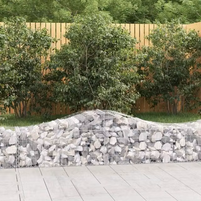 Set di 30 Cesti Gabbioni ad Arco Videx in Acciaio Zincato Grigio Argento L: 200 cm, P: 50 cm, H: 40/60 cm