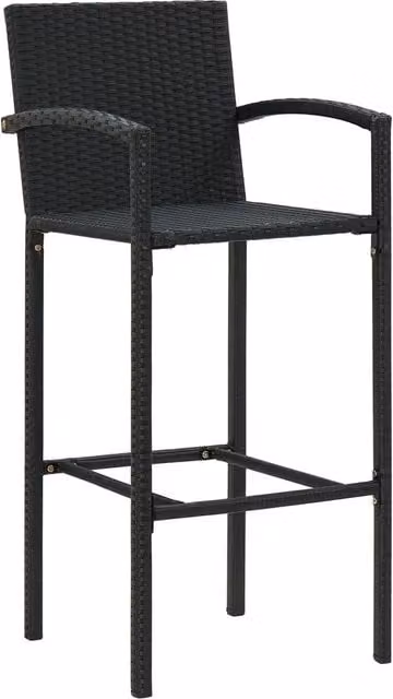Sgabelli da Bar 4 pz in Polyrattan Nero 362584