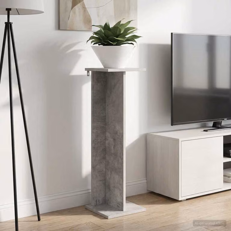 vidaXL Supporto per piante moderno in MDF Grigio Cemento L/P/H: 25 x 25,5 x 80,5 cm