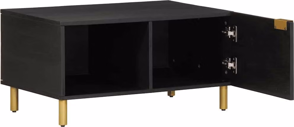 Tavolino nero 80x50x40 cm in materiale ligneo