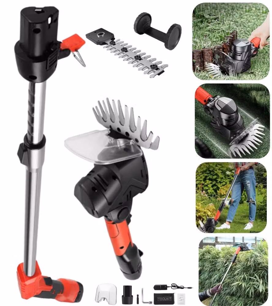 Potatore elettrico per siepi - 2 tipi di lame - Motore in rame puro - Prolunga - Manico ergonomico