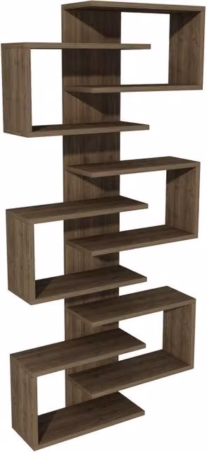 Libreria in legno "Lotus" - 75 x 21 x 161 cm - Noce