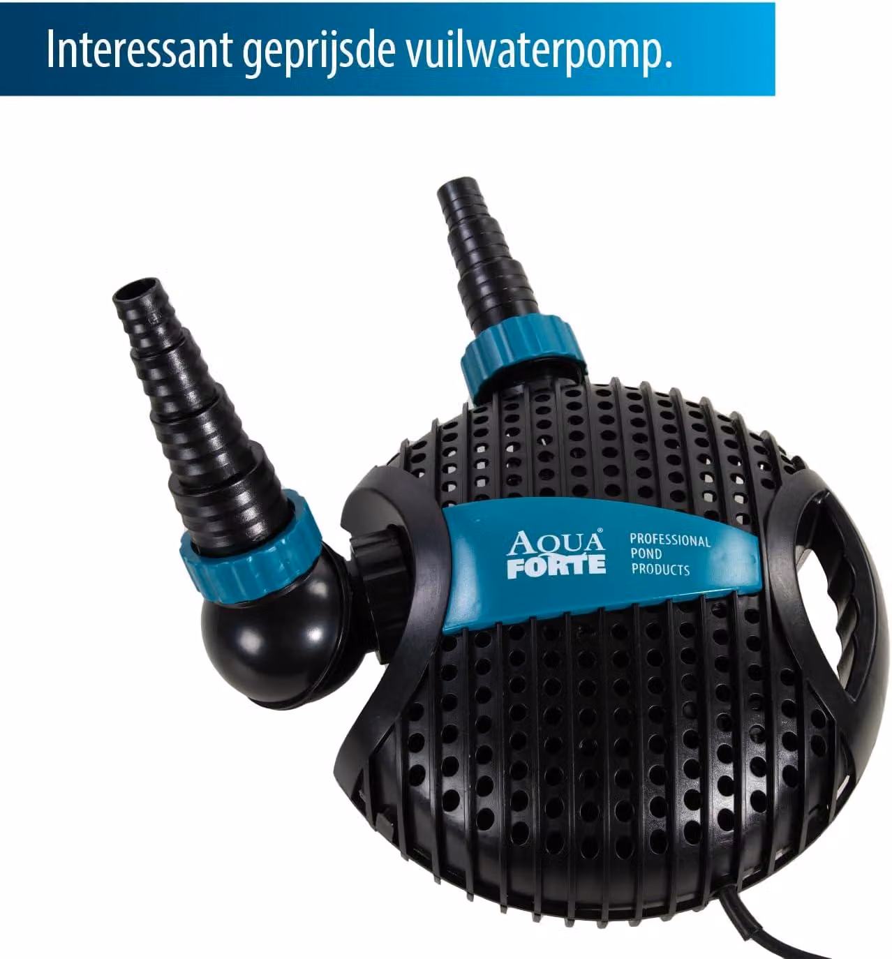Pompa per laghetto, modello O-4.600, 35 watt, portata massima di 4,6 m3 all'ora, altezza di sollevamento massima di 2,6 metri, lunghezza del cavo 10 metri, motore asincrono, adatta per pompare acqua contenente detriti