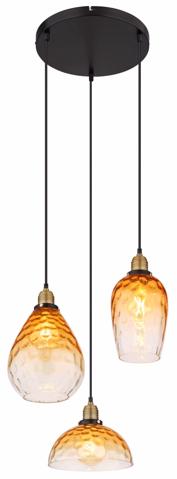 Lampada a sospensione Lampada a sospensione in vetro per soggiorno Lampada a sospensione per sala da pranzo Ambra 15786-3H1