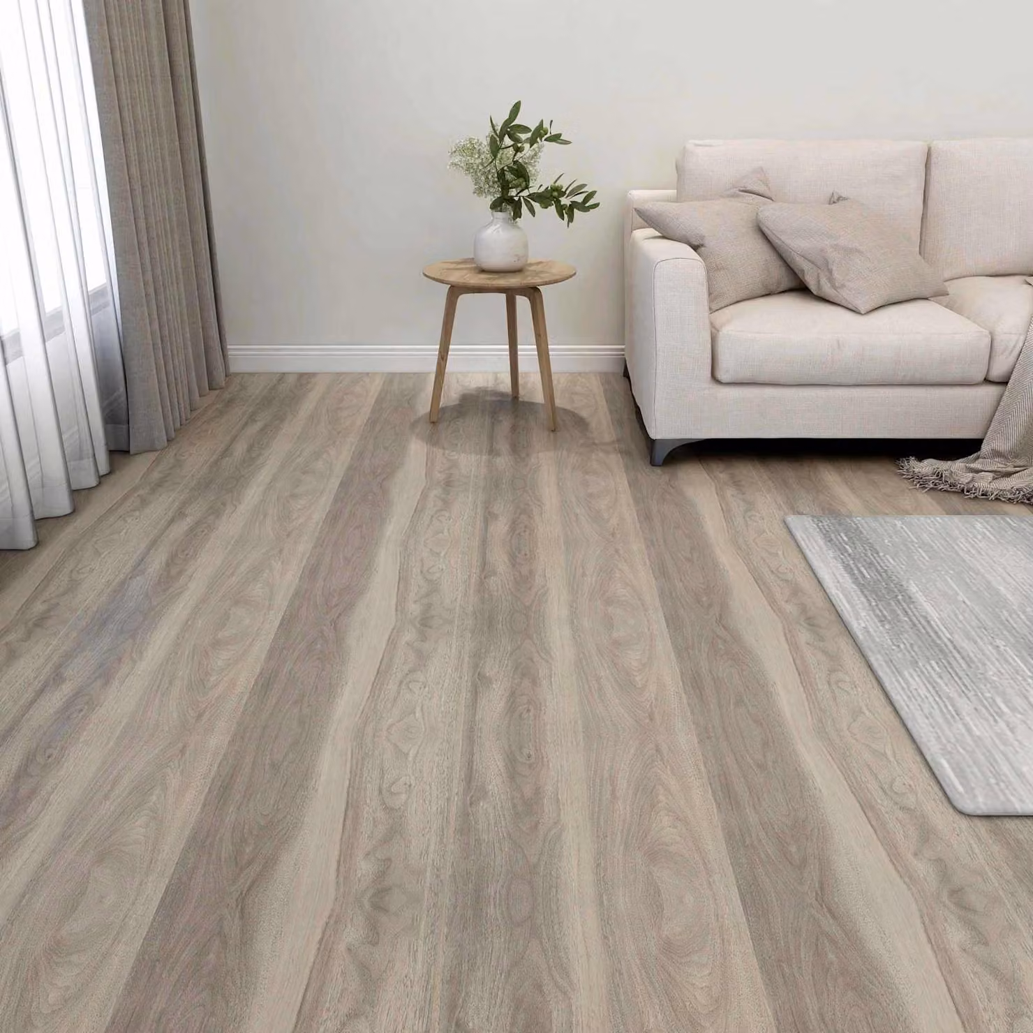 Tavole per pavimenti adesive vidaXL effetto legno in PVC, 5,11 m², 55 pezzi, disponibili in marrone o grigio