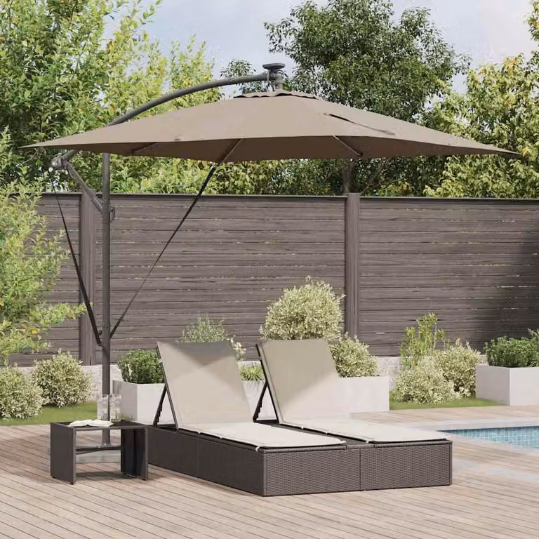 Maison Exclusive - Ombrellone, dimensioni 249 x 249 x 250 cm, realizzato in poliestere e alluminio, colore tortora